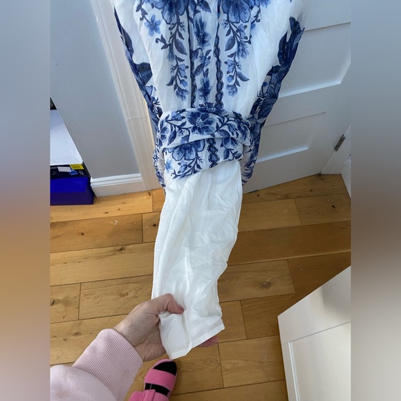 Farm Rio Blue and White Maxi Scarf Dress - Picture 8 of 10